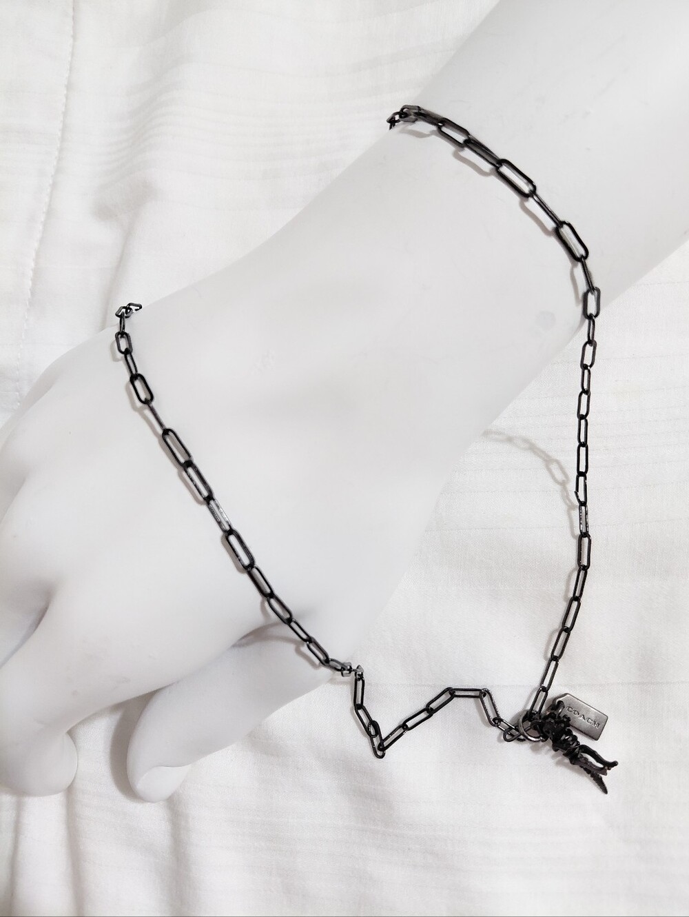 Coach Rexy Charm Necklace Paperclip - Picture 5 of 6